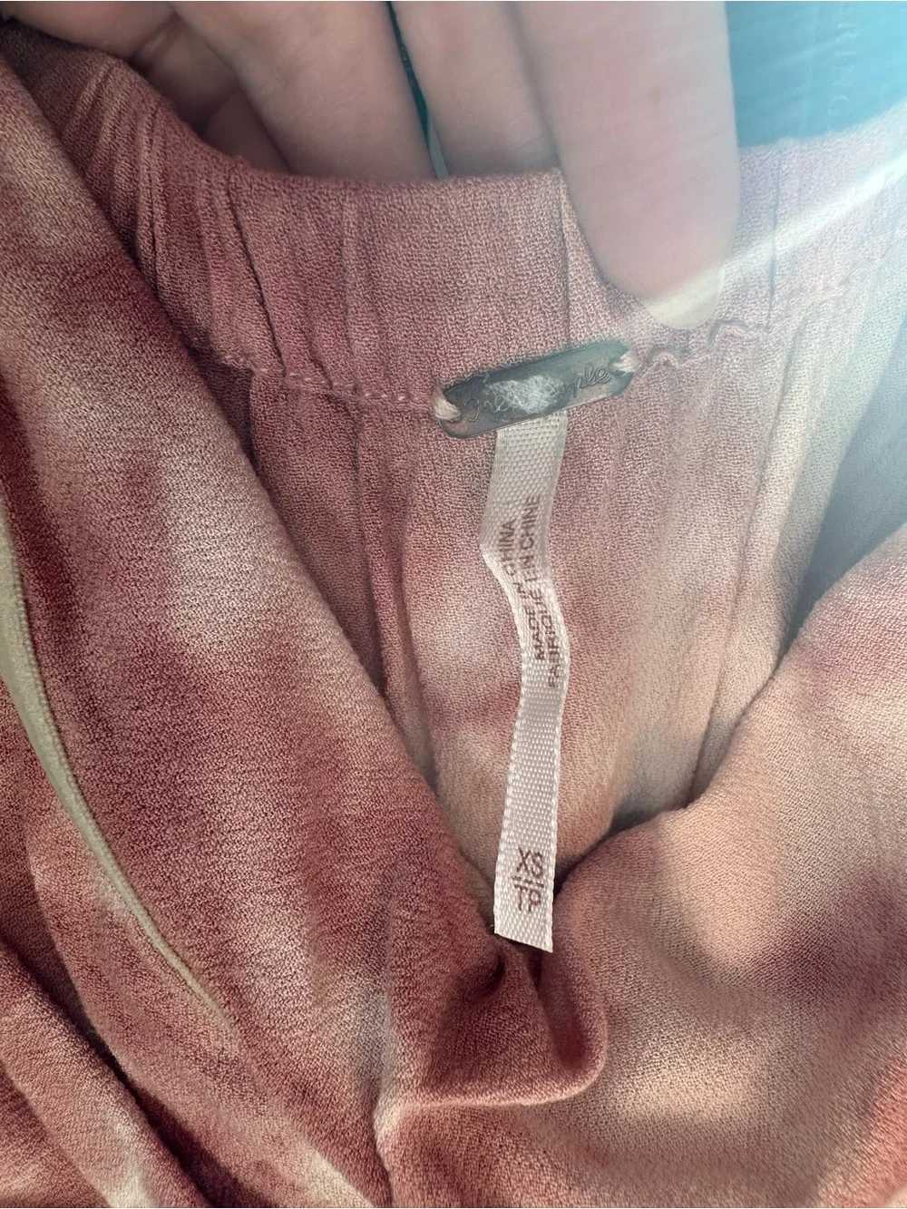 Free People Strapless Tie-Dye Jumpsuit in Dusty Rose and White
